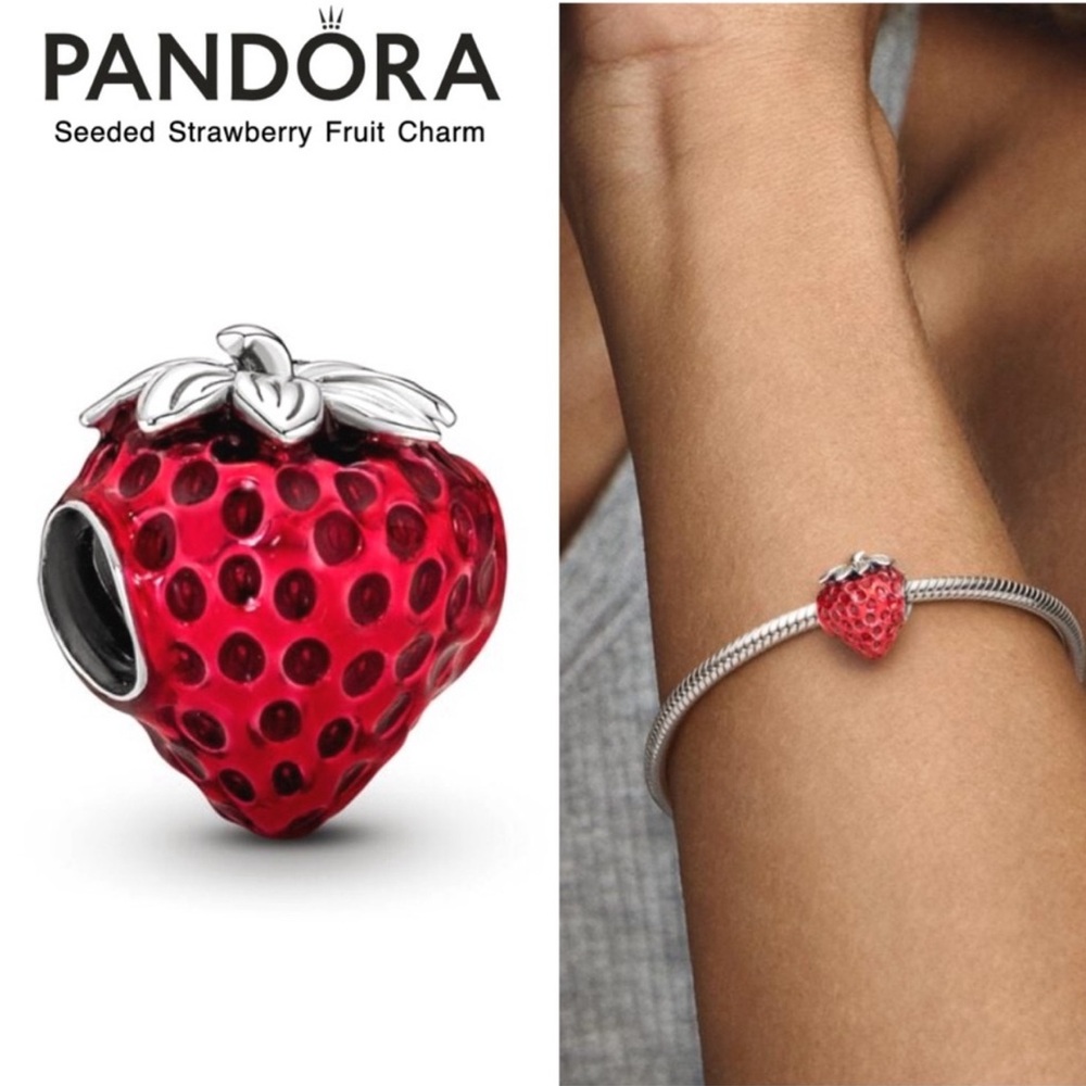 🍓NWOT Pandora Strawberry Silver Charm